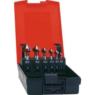Taper and deburring countersink set, 90°, HSS, TiAIN with cylindrical shank type 1443